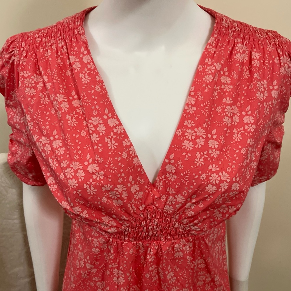 LIBERTY FABRIC x Topshop Pink Floral Cotton Day Cottagecore Country Play Dress 6 - Picture 7 of 10